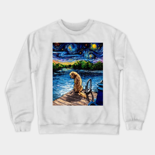 Goldendoodle Night 3 Crewneck Sweatshirt by sagittariusgallery